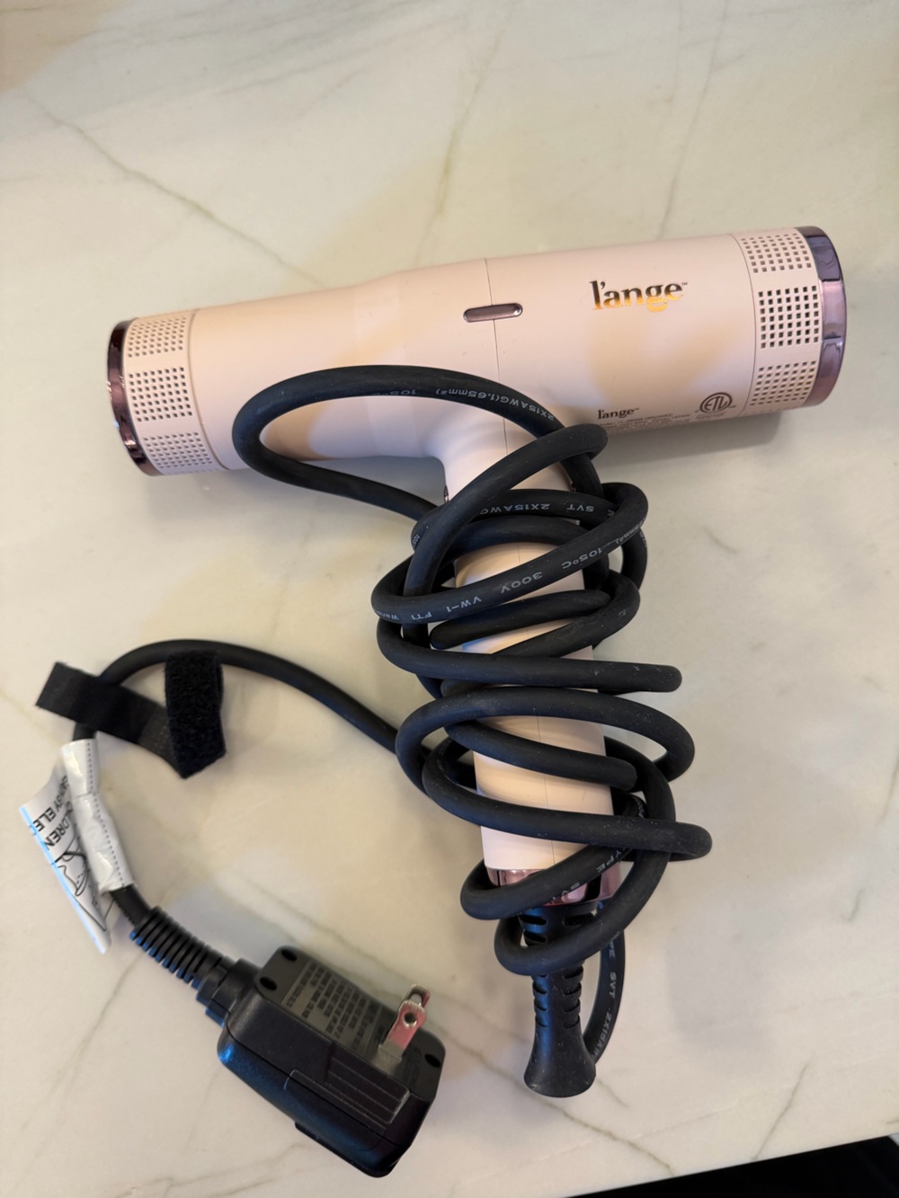 L'ange Pink and Rose Gold Travel Hair Dryer